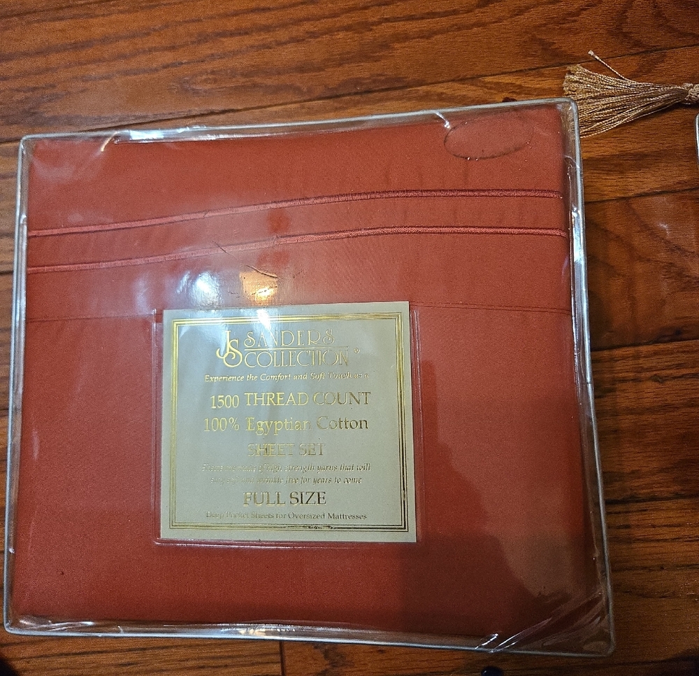 J. Sanders Collection 1500 Thread Count Full Sheet Set - Terracotta